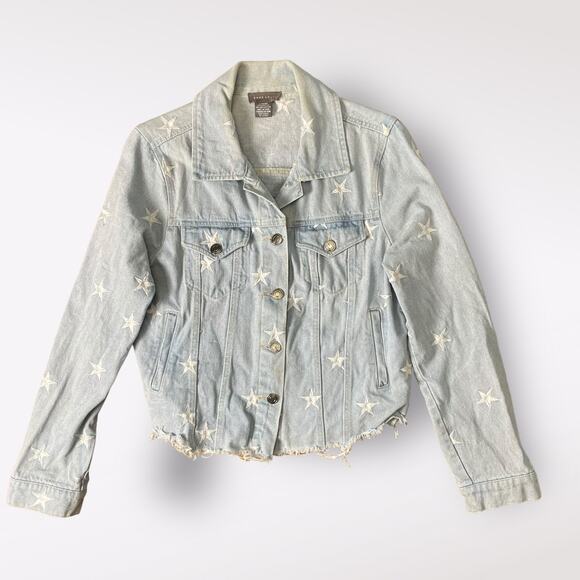 Sans Souci Jackets & Blazers - Sans Souci Star‎ embroidered Denim Jacket Size L